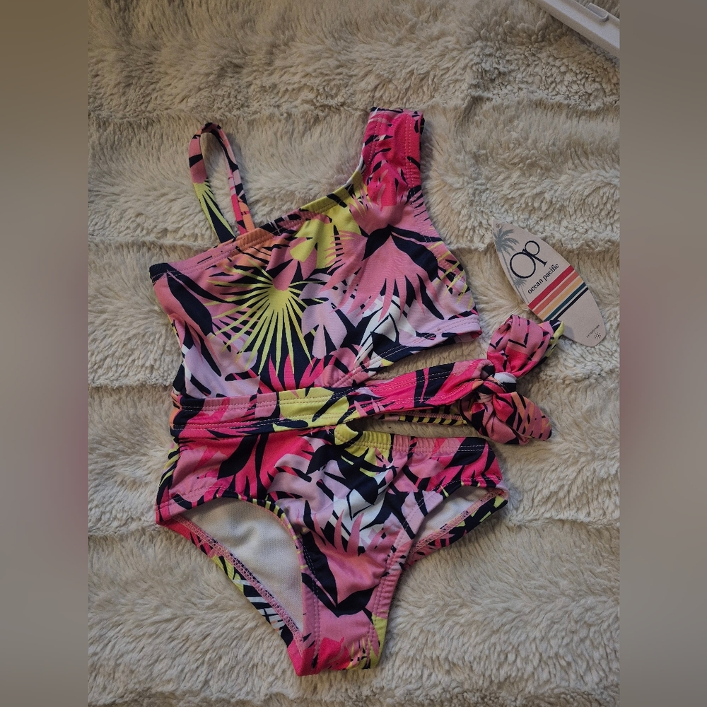 OP Vibrant Pink and Yellow One Piece Swimsuit